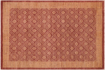 handmade Transitional Kafkaz Chobi Ziegler Red Brown Hand Knotted RECTANGLE 100% WOOL area rug 6 x 9
